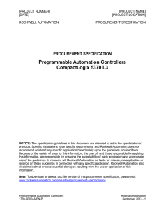 CompactLogix 5370 L3 Programmable Controller