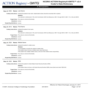 Coder`s Data Dictionary NCDR® ACTION Registry®