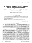 An Update on Analgesics for the Management of Acute