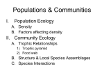 Lecture 7 Ecology and species assemblages
