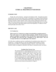 CHAPTER 1 - ETHICAL ISSUES IN BUSINESS