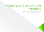 Measures of Centrality and Variability