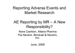 Reporting Adverse Events and Market Research AE Reporting by