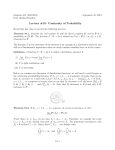 Lecture #10: Continuity of Probability
