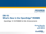 DB10: What`s New in the OPenEdge RDBMS