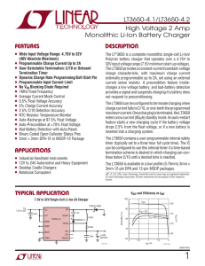 LT3650-4.1/LT3650-4.2 - High Voltage 2 Amp Monolithic Li