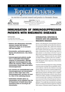 Immunisation of immunosuppressed patients with rheumatic