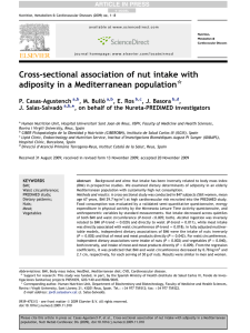 Cross-sectional association of nut intake with adiposity in a
