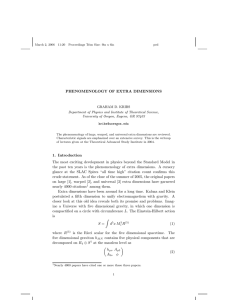 Phenomenology of Extra Dimensions