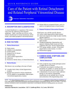 Care of the Patient with Retinal Detachment and Related Peripheral