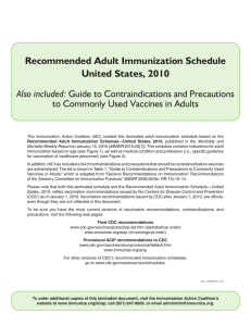 CDC Recommended Adult Immunization Schedule