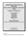 ADMINISTRATION MANUAL FOR THE TREATMENT SERVICES
