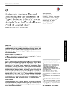 Endoscopic Duodenal Mucosal Resurfacing for the