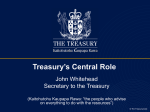 Treasury`s Central Role