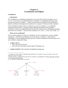 Chapter 6: Coordination and Ellipsis