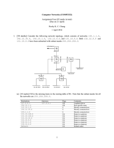 Computer Networks (COMP2322) Assignment Four (95 marks in