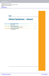 Clinical Syndromes – General - Assets