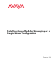 Installing Avaya Modular Messaging on a Single Server Configuration