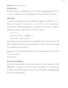 p. 1 Math 525 Notes on section 17 Isolated points In general, a point