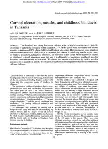 Corneal ulceration, measles, and childhood blindness