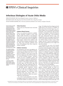 Infectious Etiologies of Acute Otitis Media