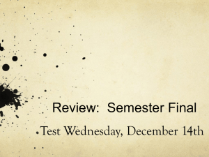 Review: Semester Final
