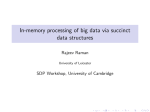 In-memory processing of big data via succinct data structures