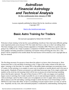 AstroEcon Financial Astrology And Technical Analysis