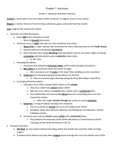 Chapter 7 Volcanoes Notes