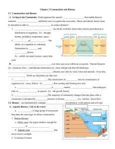 Chapter 3 Communities and Biomes