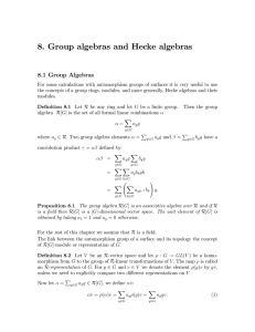 8. Group algebras and Hecke algebras