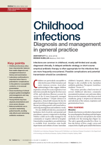childhood infections. Diagnosis and management