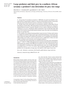 Large predators and their prey in a southern African savanna: a