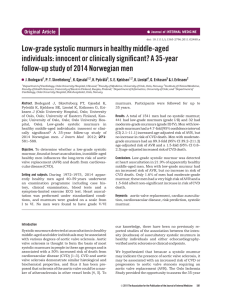 Lowgrade systolic murmurs in healthy middleaged individuals
