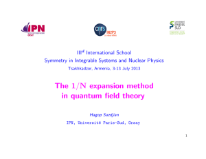 The 1/N expansion method in quantum field theory