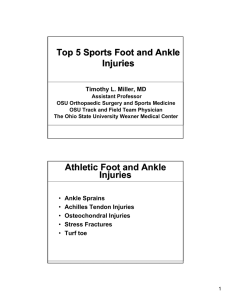Top 5 Sports Foot and Ankle Injuries Top 5 Sports Foot and Ankle