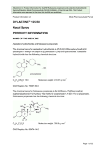 Product Information for fluticasone propionate and azelastine