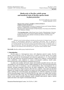 Biodiversity of Bacillus subtilis group and beneficial traits of Bacillus