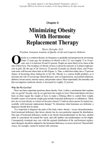 Minimizing Obesity With Hormone Replacement Therapy