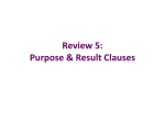 Purpose/Result Clauses PPT