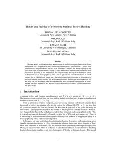 Theory and Practice of Monotone Minimal Perfect Hashing 1
