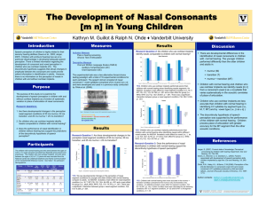 The Development of Nasal Consonants