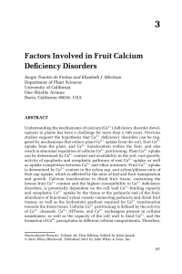 Factors Involved in Fruit Calcium Deficiency Disorders