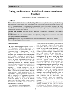 Etiology and treatment of midline diastema