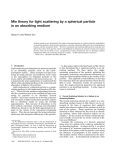 Mie theory for light scattering by a spherical