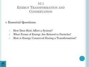 10.1 Energy Transformation and Conservation