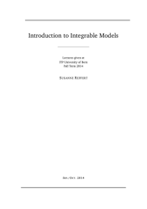 Introduction to Integrable Models