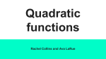 Quadratic functions - Garnet Valley School District