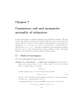 Chapter 7 Consistency and and asymptotic normality of estimators