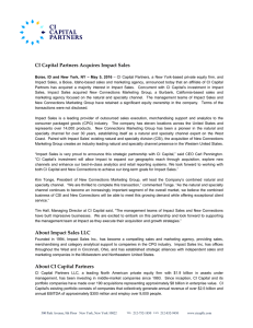 CI Capital Partners Acquires Impact Sales 5/5/2016